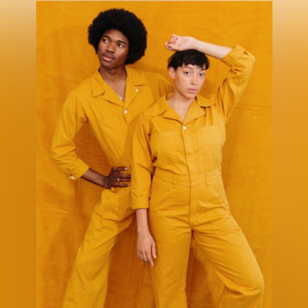 Big Bud Press - Yellow Long-Sleeve Jumpsuit size M
